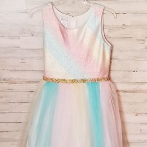 bonnie jean metallic ombre dress
